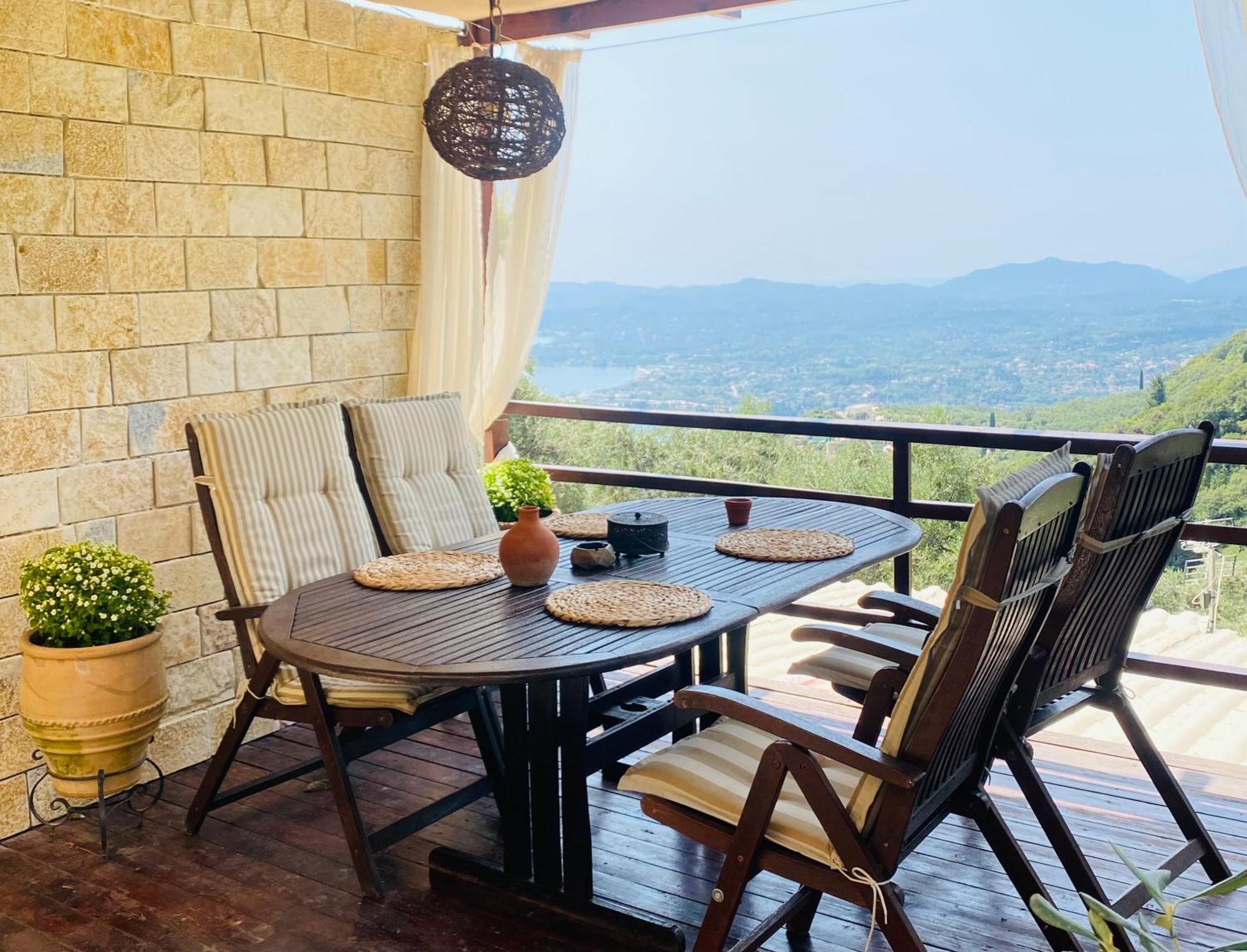 Lorantina Luxury Sea View Holiday House Close To Barbati & Ipsos Beach Spartýlas エクステリア 写真